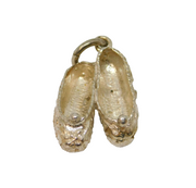 Sterling Silver Slipper Shoes Charm Pendant Vintage c1970