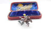 Sterling Silver Show Jumping Equestrian Charm Pendant Vintage c1970