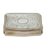 19th Century Dutch Sterling Silver Floral Snuff Box Antique c1820s