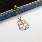 Sterling Silver & Enamel London Crest Charm Pendant Vintage c1970