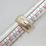 Sterling Silver Bevelled Edge Patterned Wedding Band Ring Vintage 1975 Size R