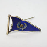 Victorian Sterling Silver & Enamel Royal Navy Sailing Flag Brooch Antique 1876