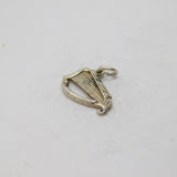Sterling Silver Lyre Harp Charm Pendant Vintage c1970