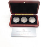 Boxed Queen Victoria Three-Portrait Silver Crown Set Antique 1845, 1891, 1893