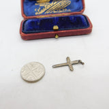 Sterling Silver Simple Crucifix Charm Pendant Vintage c1970