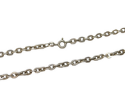 Sterling Silver Cable Link Chain Necklace Vintage c1970s 24" Length