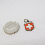 Sterling Silver Enamel Switzerland Charm Pendant Vintage c1970
