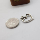 Sterling Silver Paste Set Heart Drop Charm Pendant Vintage c1970