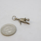 Sterling Silver Football Player Charm Pendant Vintage c1970s