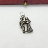 Sterling Silver 'Happy Couple' Wedding Charm Pendant Vintage c1970