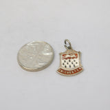 Sterling Silver Enamel Chichester Shield Charm Pendant Vintage c1970