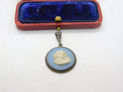 Sterling Silver Wedgwood Jasperware Classical Charm Pendant Vintage c1970