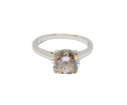 Sterling Silver Large CZ Solitaire Engagement Ring Modern c2000 Size P