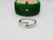 Sterling Silver Spinel Set Crossover Ring Vintage c1970 Size N 1/2 UK