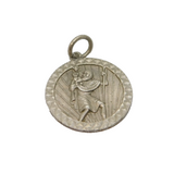 Sterling Silver Patterned Edge St Christopher Travel Charm Pendant Vintage c1970