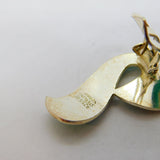 Ivar T. Holth Sterling Silver Green Enamel Swirl Pattern Clip-On Earrings