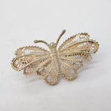 Sterling Silver Filigree Form Butterfly Brooch Pin Antique c1930s Art Deco