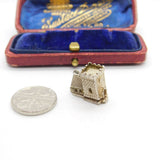 Sterling Silver Openable Church with Wedding Couple Charm Pendant Vintage c1970