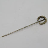 Victorian Silver Plated Horseshoe Lucky Stick Pin Antique c1880s