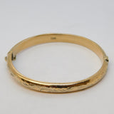 Gold on Sterling Silver Floral Pattern Bangle Bracelet Vintage 1992 Birmingham