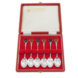 Scottish Robert Allison Sterling Silver Stone Set Celtic Teaspoons Vintage 1961