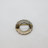 Sterling Silver Pink & Green Enamel Wreath Form Brooch Pin Antique c1930s