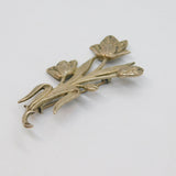 Sterling Silver Tulip Flower Form Spray Brooch Pin Vintage c1970