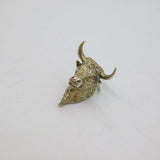 Sterling Silver Bull Or Steer Head Plaque Style Charm Pendant Vintage c1970s