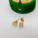 9ct Yellow Gold Paste Set Stud Earrings Vintage c1970