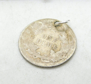 USA Sterling Silver One Dime Coin Charm Antique 1876 Victorian