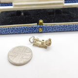 Sterling Silver Baby in the Weighing Scales Charm Pendant Vintage c1970