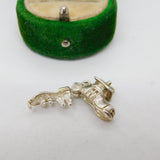 Sterling Silver Family in the Shoe Opening Charm Pendant Vintage c1970