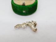 Sterling Silver Family in the Shoe Opening Charm Pendant Vintage c1970