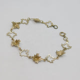 Sterling Silver Maple Leaf Form Linked Bracelet Vintage c1970's