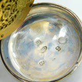 Early-Victorian Sterling Silver Open-Face Pocket Watch Antique 1840 Birmingham