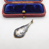 Sterling Silver and Niello Siam Thai Goddess Teardrop Charm Vintage c1970