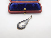 Sterling Silver and Niello Siam Thai Goddess Teardrop Charm Vintage c1970