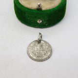 Sterling Silver Queen Victoria Indian Two Annas Charm Pendant Antique 1841