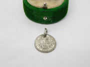 Sterling Silver Queen Victoria Indian Two Annas Charm Pendant Antique 1841