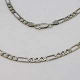 Sterling Silver Chunky Figaro Link Chain Necklace Vintage c1970