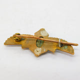 Art Deco Egyptian Revival Gilt Metal & Enamel Winged Scarab Brooch Antique