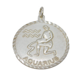Sterling Silver Aquarius Zodiac Charm Pendant Vintage c1970