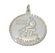 Sterling Silver Aquarius Zodiac Charm Pendant Vintage c1970