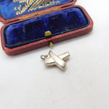 Sterling Silver Puffy Cross Charm Pendant Vintage c1970