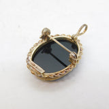 Sterling Silver Carved Hardstone Cameo Pendant Vintage c1980s