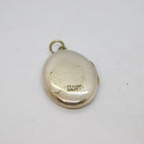 Sterling Silver Floral Pattern Oval Double Locket Pendant Vintage c1970