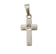 Sterling Silver Paste Set Cross Charm Pendant Vintage c1970s