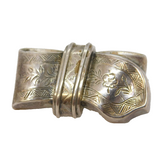Victorian Sterling Silver Buckle Form Sweetheart Brooch Antique c1880s