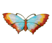 Sterling Silver & Colourful Enamel Butterfly Brooch Pin Antique c1940 Art Deco