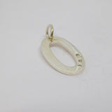 Sterling Silver Open Oval Triple Paste Chaton Set Charm Pendant Vintage c1970